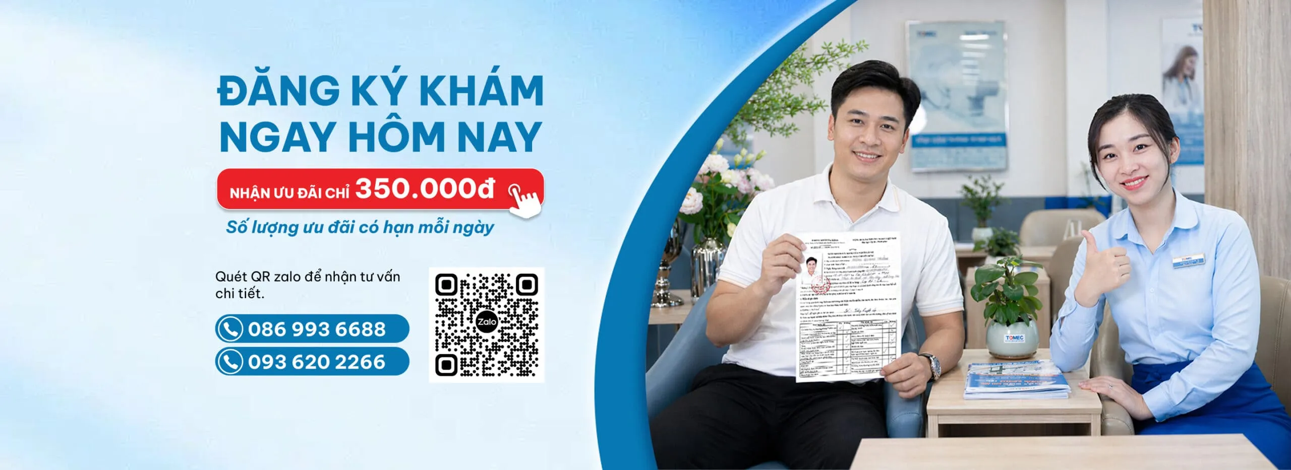 Ưu đãi khám sức khỏe lái xe trọn gói 350.000đ tại TOMEC