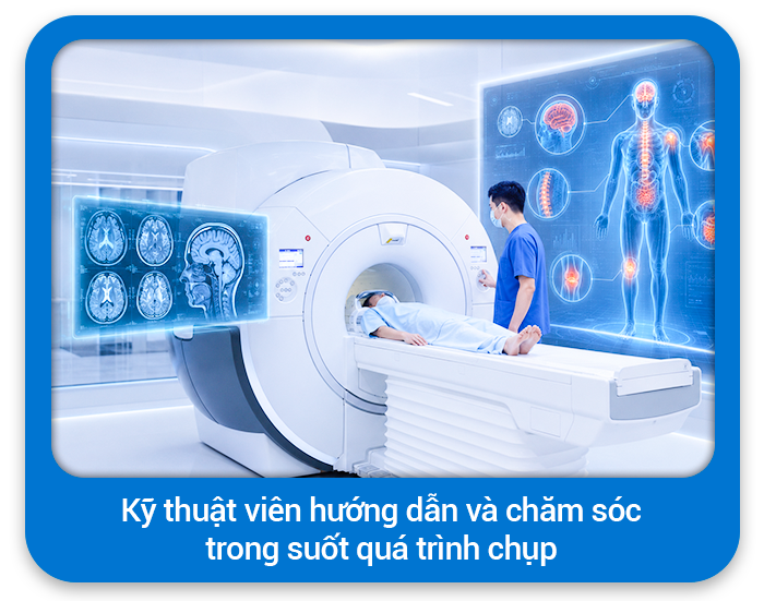 Kỹ thuật viên hướng dẫn kỹ càng trong thời gian chụp