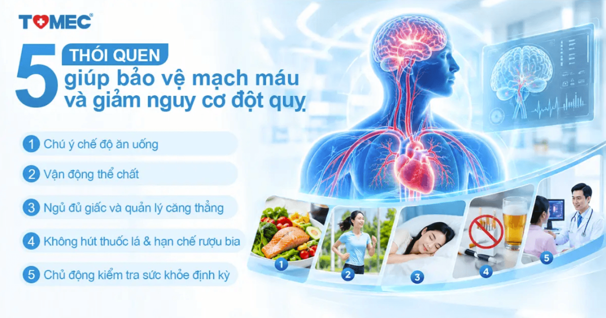 5 thói quen giúp bảo vệ mạch máu và giảm nguy cơ đột quỵ